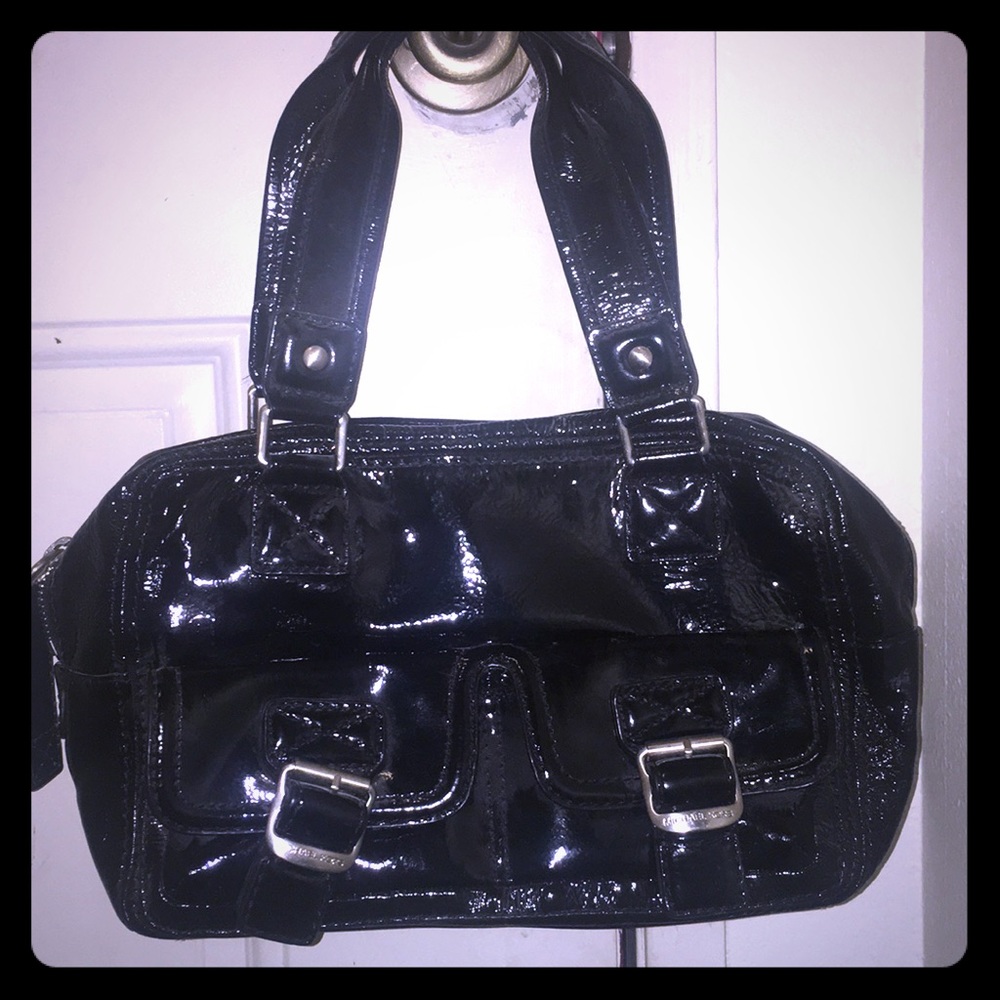 Michael Kors black patent leather purse